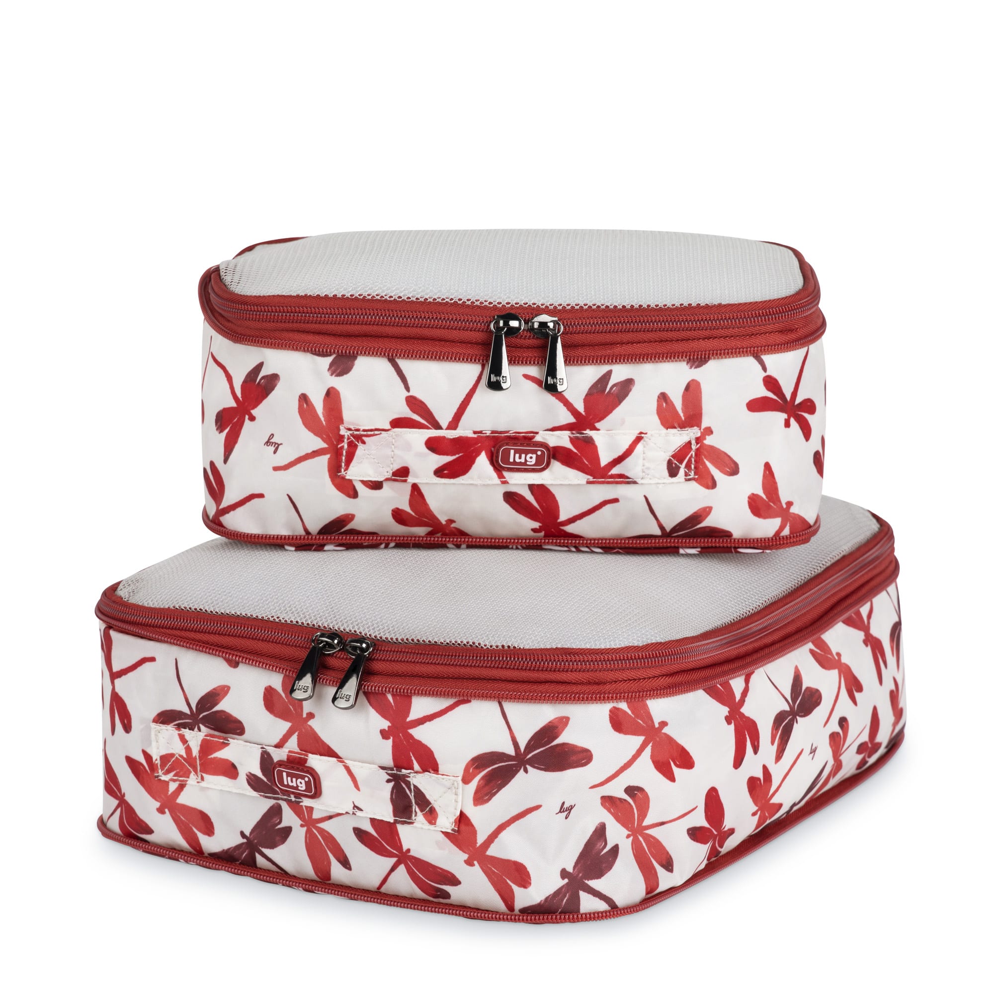 Cargo 2pc Compression Packing Cubes - WHIMSY BLACK - Cargo2pc_FlourishRed_01